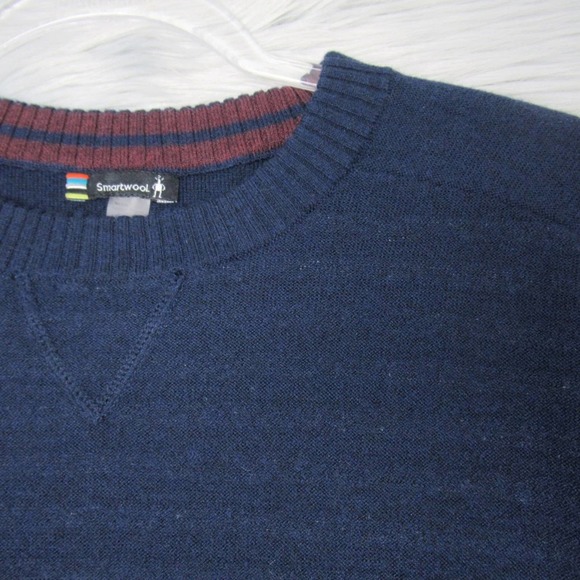 SMARTWOOL Navy Crewneck Sweatshirt Wool Blend Mens Size XL - Picture 6 of 12